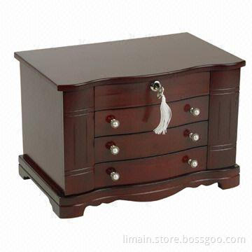 Cherry Jewelry Box with Scalloped Lid